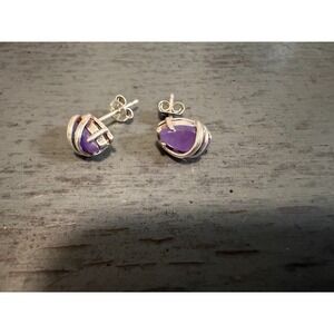 vintage silver tone shell stud earrings stud